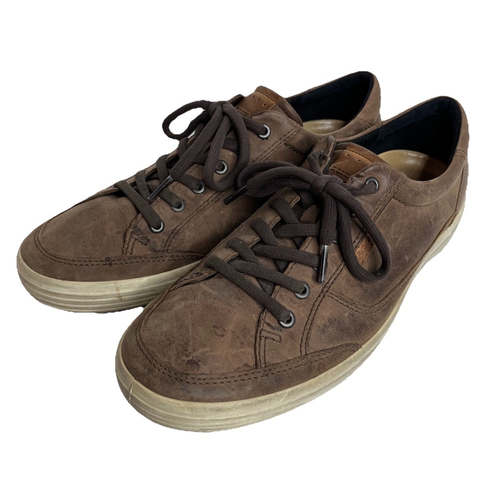 Ecco Soft 7 City Men's Sneakers Shoes 10 Leather Lace Up Street Preppy Comfort